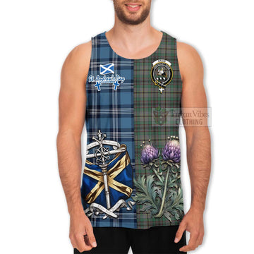 Craig Tartan Men's Tank Top Happy St. Andrew's Day Half Tartan Style