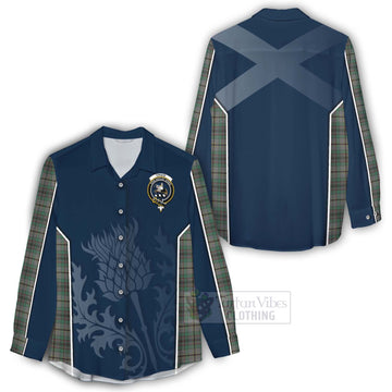 Craig Tartan Women's Casual Shirt with Family Crest and Scottish Thistle Vibes Sport Style