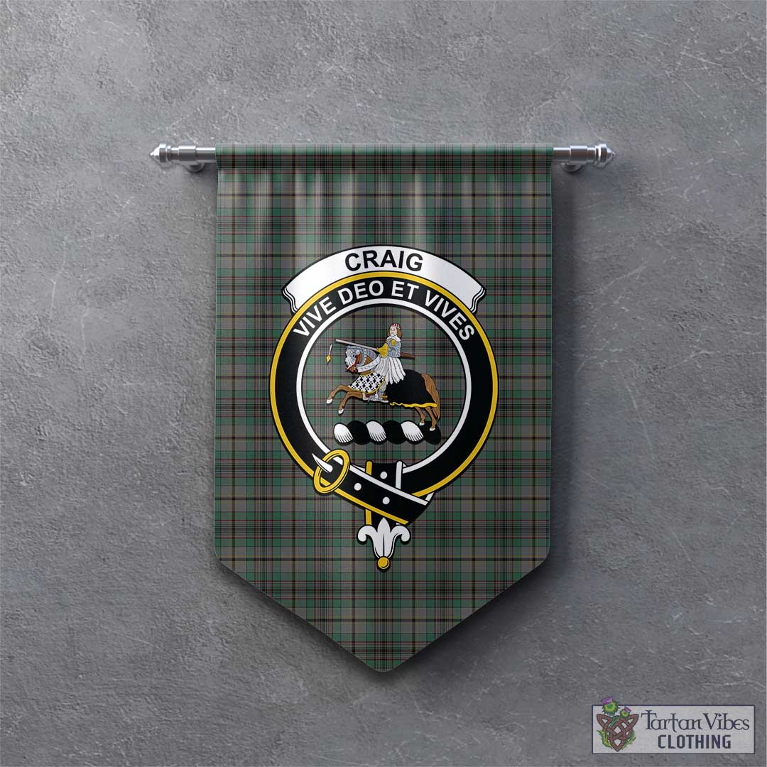 Tartan Vibes Clothing Craig Tartan Gonfalon, Tartan Banner with Family Crest