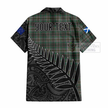 Craig Crest Tartan Short Sleeve Button Shirt with New Zealand Silver Fern Half Style