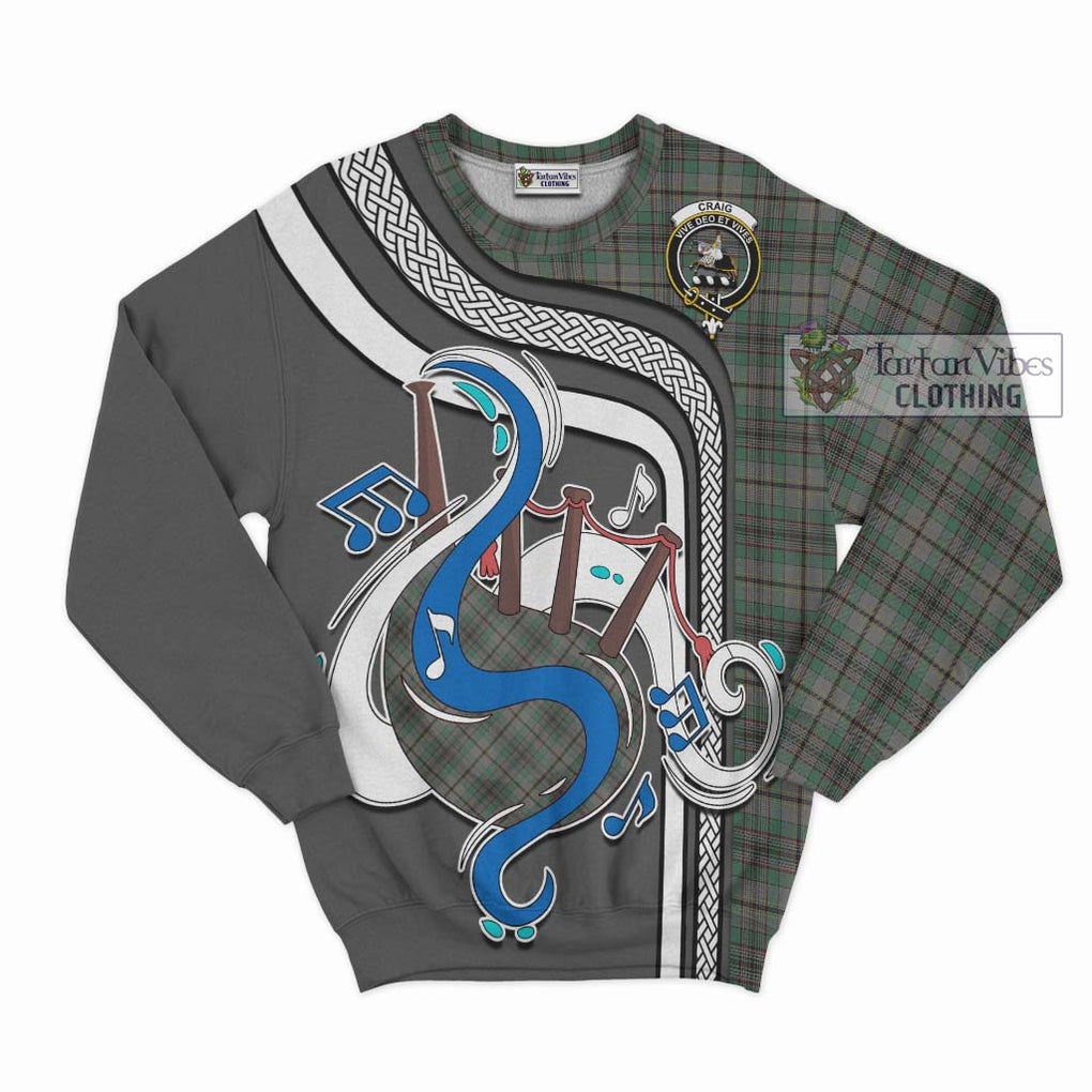 Craig Tartan Sweatshirt with Epic Bagpipe Style - Tartanvibesclothing Shop