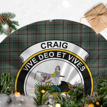 Craig Tartan Christmas Tree Skirt with Family Crest