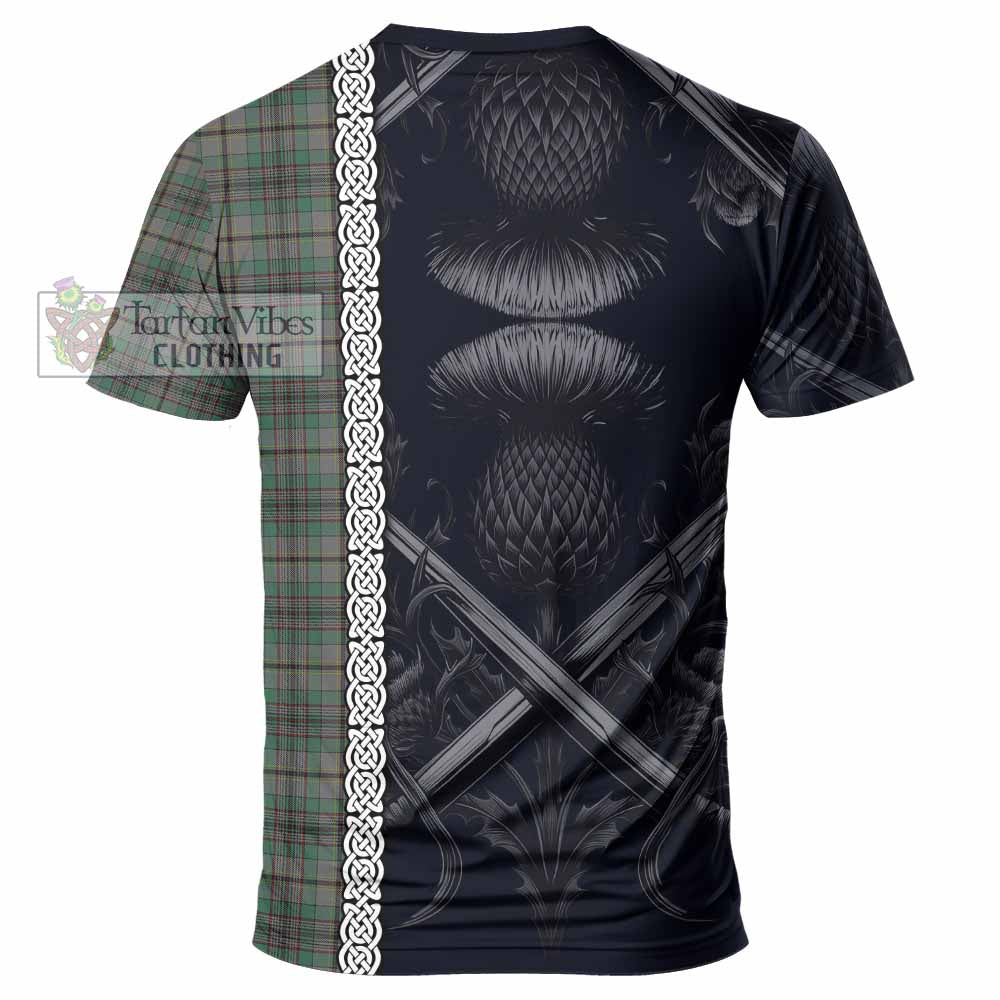 Tartan Vibes Clothing Craig Tartan T-Shirt with Family Crest Cross Sword Thistle Celtic Vibes