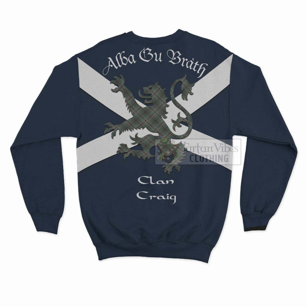 Tartan Vibes Clothing Craig Tartan Lion Rampant Sweatshirt – Proudly Display Your Heritage with Alba Gu Brath and Clan Name