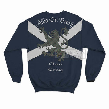 Craig Tartan Lion Rampant Sweatshirt  Proudly Display Your Heritage with Alba Gu Brath and Clan Name