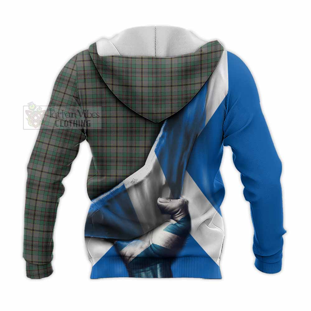 Tartan Vibes Clothing Craig Tartan Knitted Hoodie with Family Crest Scotland Patriotic Style