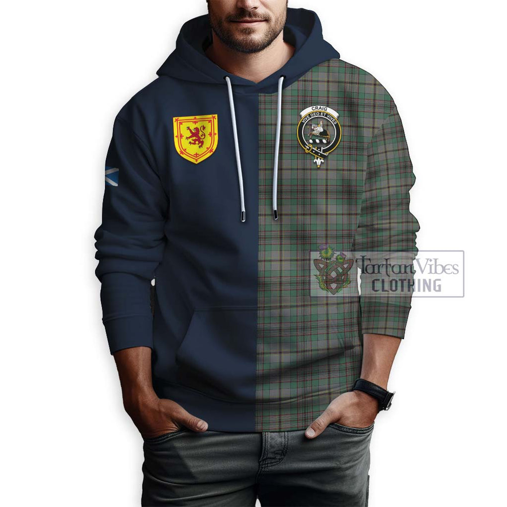 Tartan Vibes Clothing Craig Tartan Hoodie with Scottish Lion Royal Arm Half Style