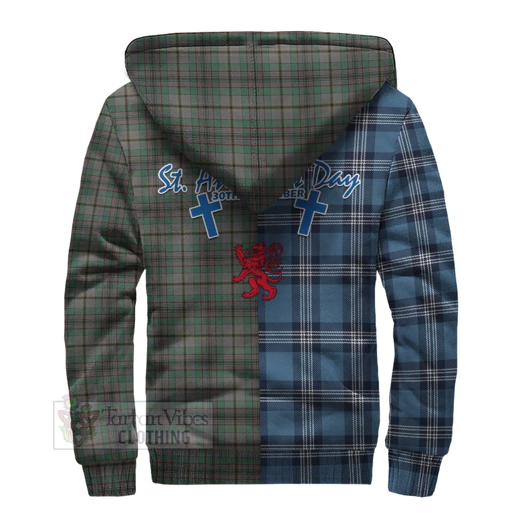 Tartan Vibes Clothing Craig Tartan Sherpa Hoodie Happy St. Andrew's Day Half Tartan Style