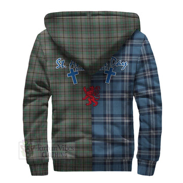 Craig Tartan Sherpa Hoodie Happy St. Andrew's Day Half Tartan Style