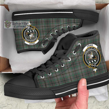 Craig Tartan High Top Shoes with Family Crest