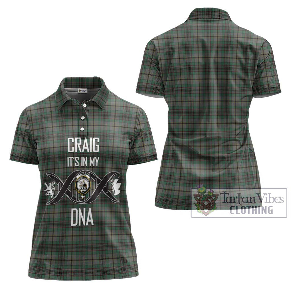 Craig Tartan Women's Polo Shirt with Family Crest DNA In Me Style - Tartanvibesclothing Shop