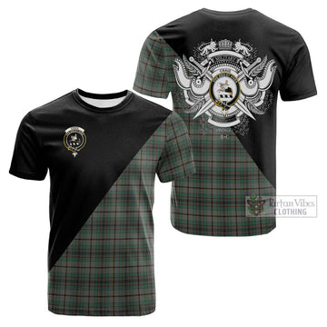 Craig Tartan Cotton T-shirt with Family Crest and Military Logo Style