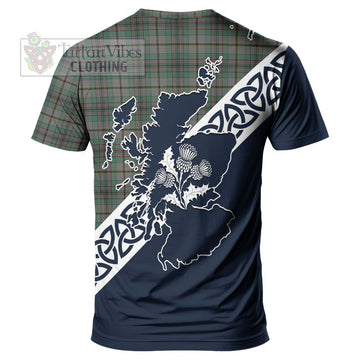 Craig Tartan T-Shirt Featuring Thistle and Scotland Map