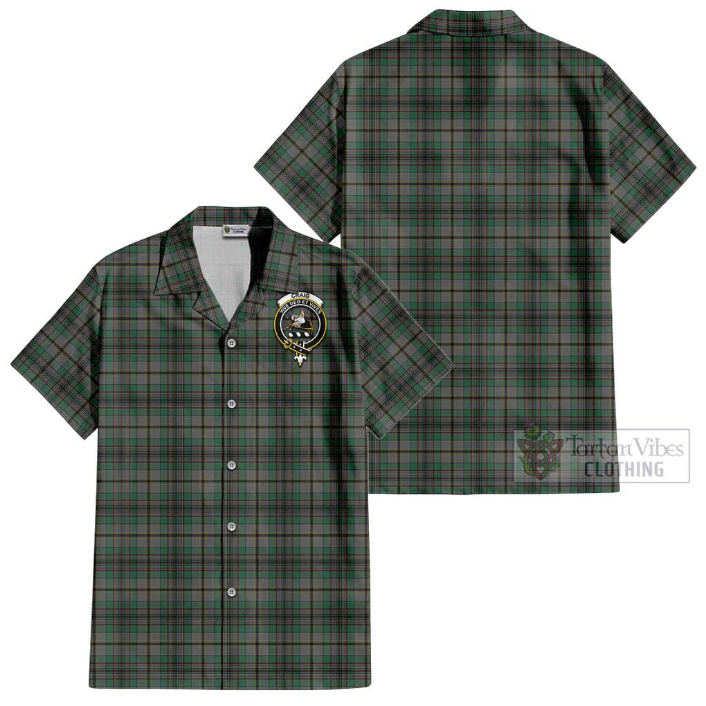 Craig Tartan Cotton Hawaiian Shirt with Family Crest Kid - Tartan Vibes Clothing