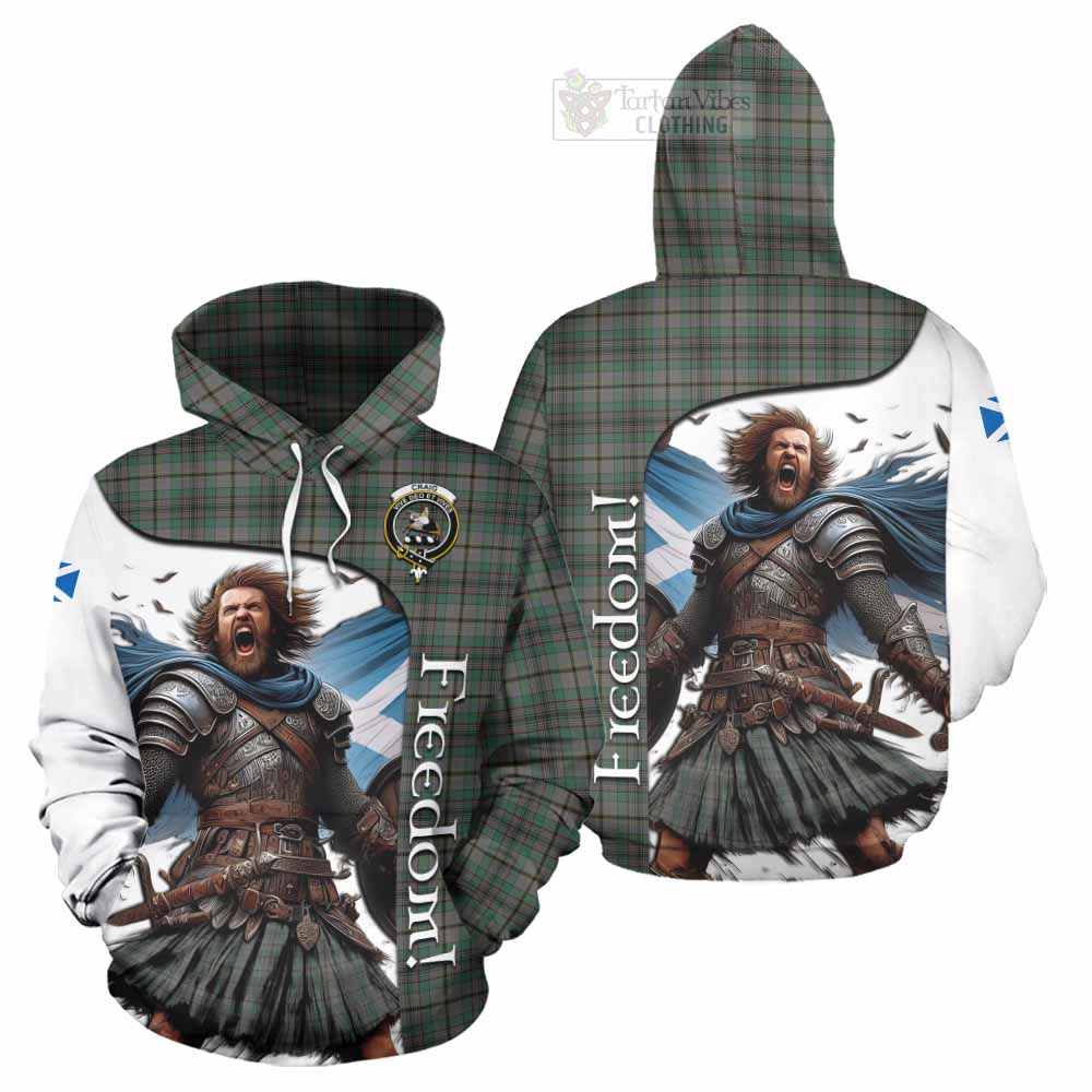 Tartan Vibes Clothing Craig Crest Tartan Hoodie Inspired by the Freedom of Scottish Warrior