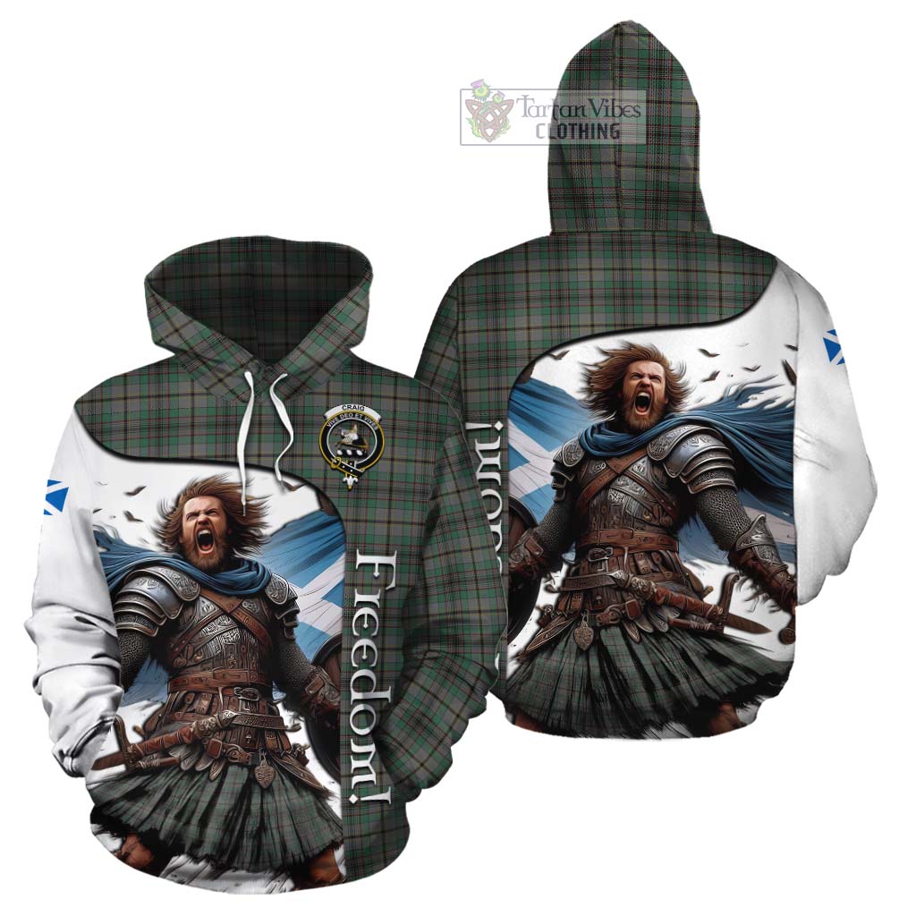 Tartan Vibes Clothing Craig Crest Tartan Cotton Hoodie Inspired by the Freedom of Scottish Warrior