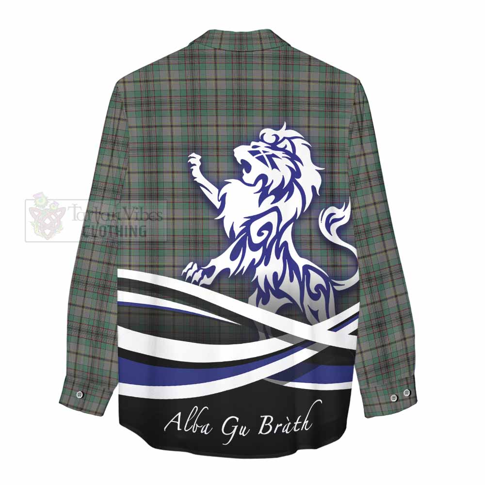 Tartan Vibes Clothing Craig Tartan Women's Casual Shirt with Alba Gu Brath Regal Lion Emblem