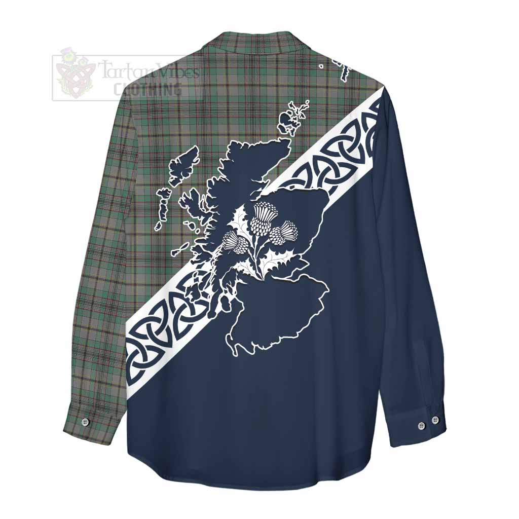 Tartan Vibes Clothing Craig Tartan Women's Casual Shirt Featuring Thistle and Scotland Map