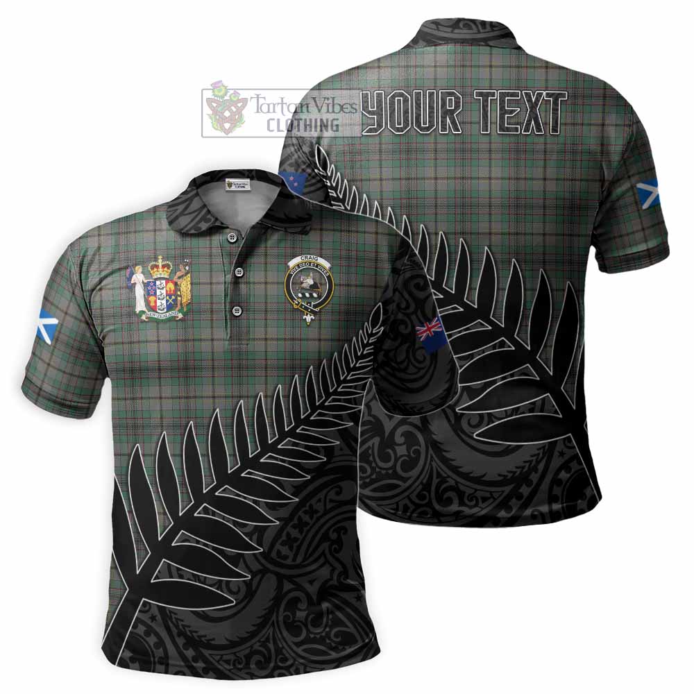 Craig Crest Tartan Polo Shirt with New Zealand Silver Fern Half Style