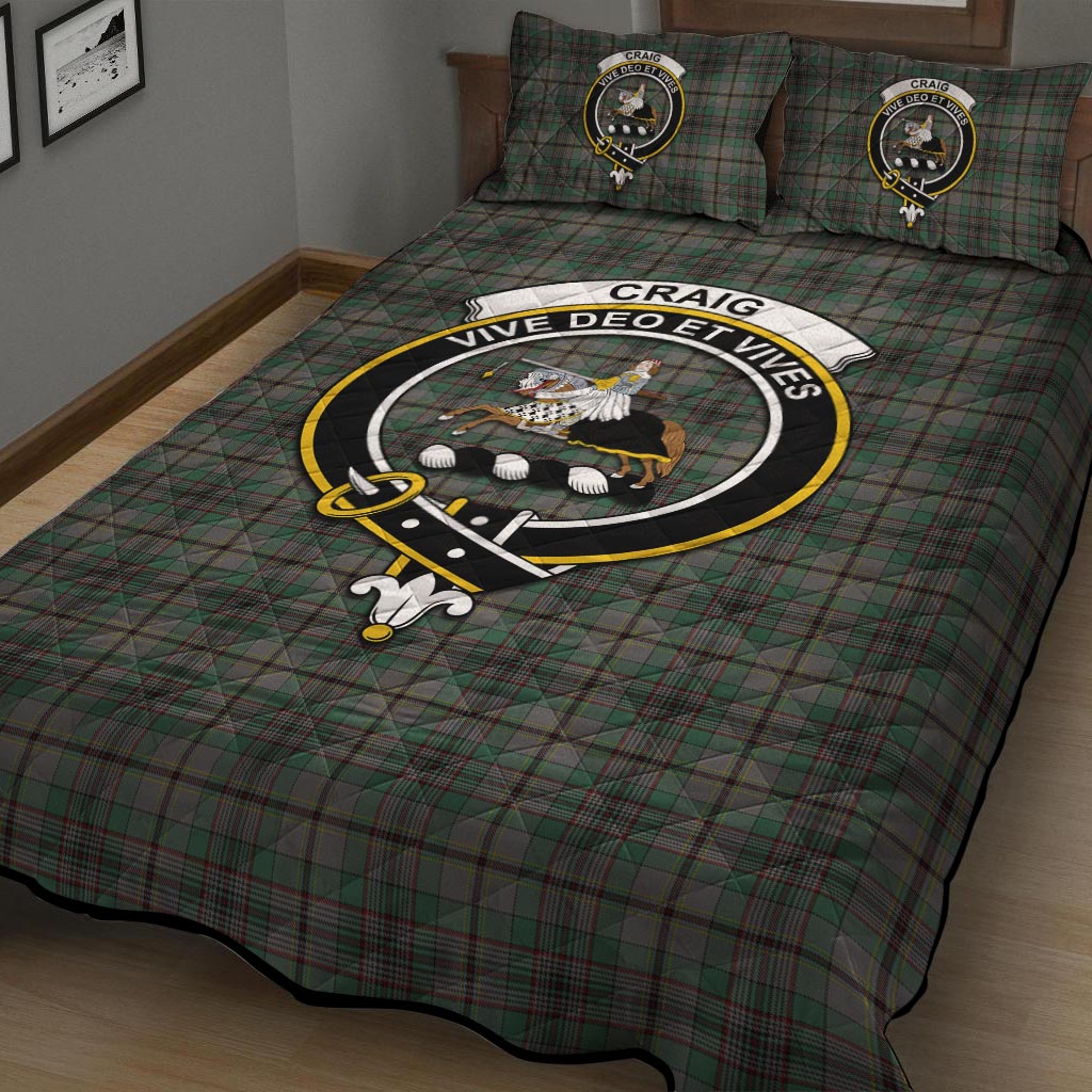 Craig Tartan Quilt Bed Set with Family Crest - Tartan Vibes Clothing