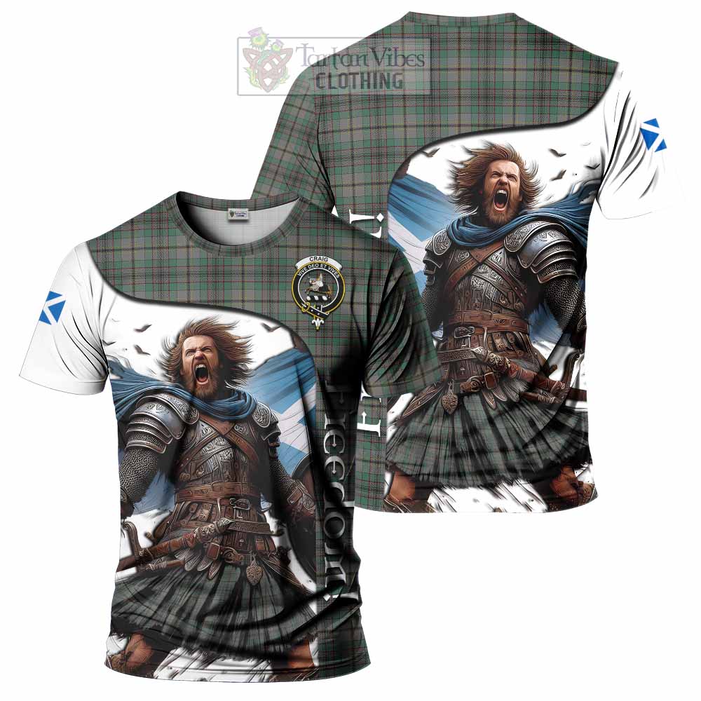 Craig Crest Tartan T-Shirt Inspired by the Freedom of Scottish Warrior