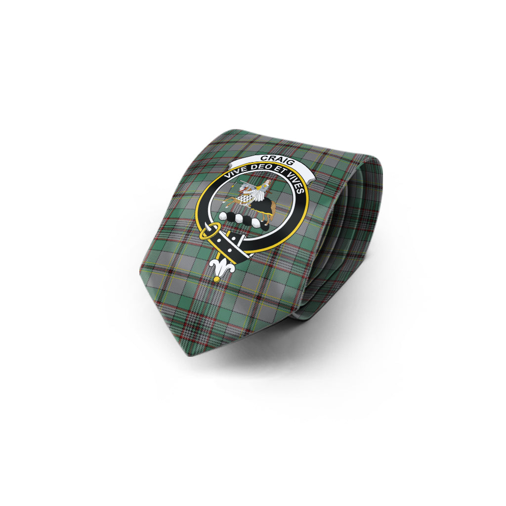 Craig Tartan Classic Necktie with Family Crest - Tartan Vibes Clothing