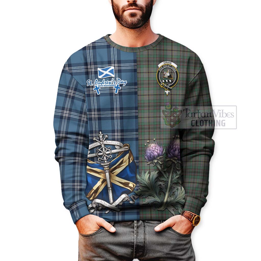 Tartan Vibes Clothing Craig Tartan Sweatshirt Happy St. Andrew's Day Half Tartan Style