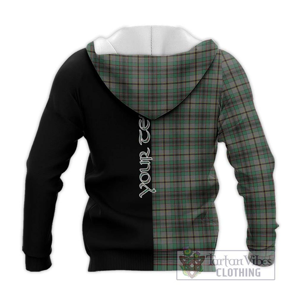 Craig Tartan Knitted Hoodie with Family Crest and Half Of Me Style - Tartanvibesclothing Shop