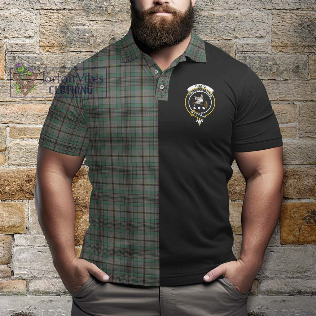 Craig Tartan Polo Shirt with Family Crest and Half Of Me Style - Tartanvibesclothing Shop