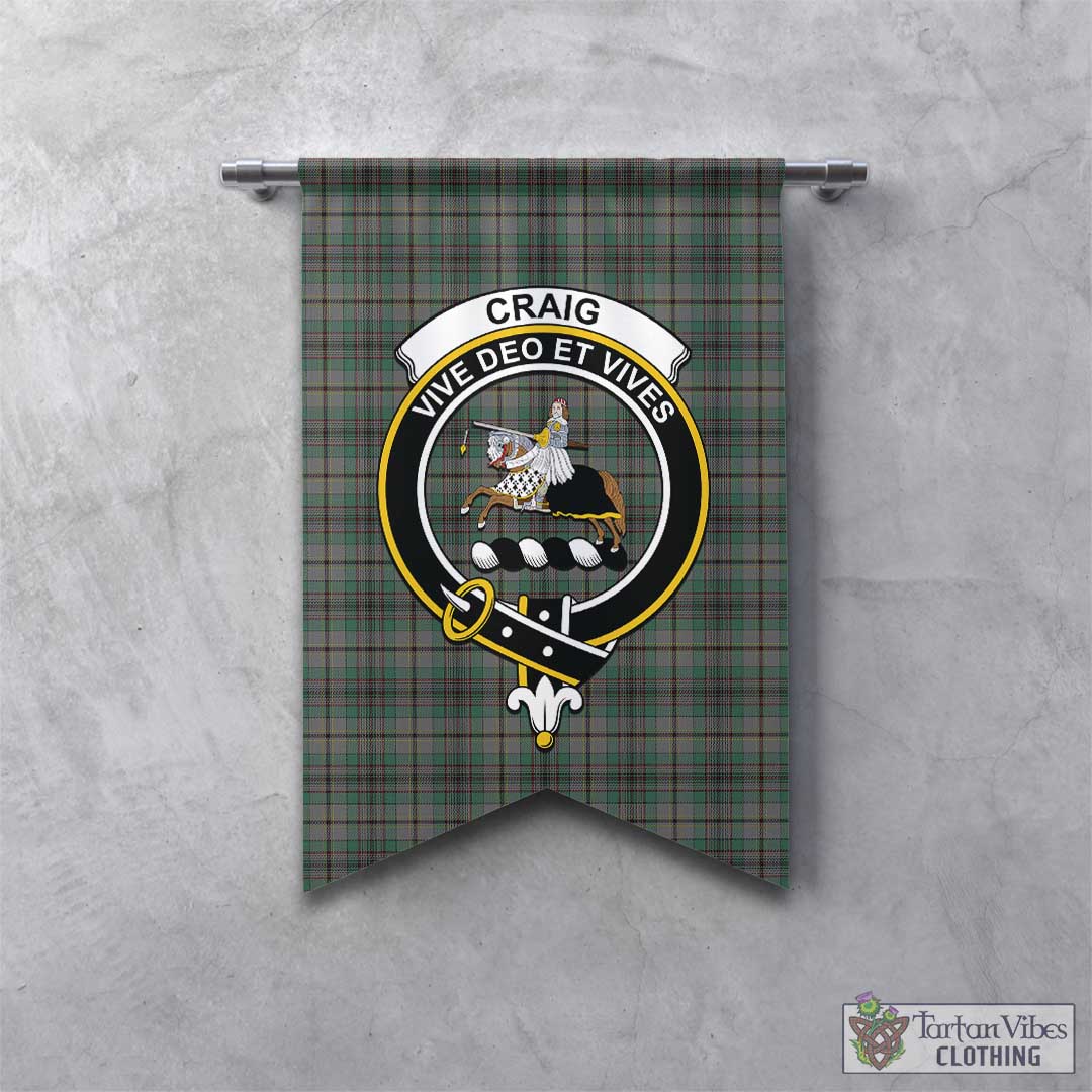 Tartan Vibes Clothing Craig Tartan Gonfalon, Tartan Banner with Family Crest