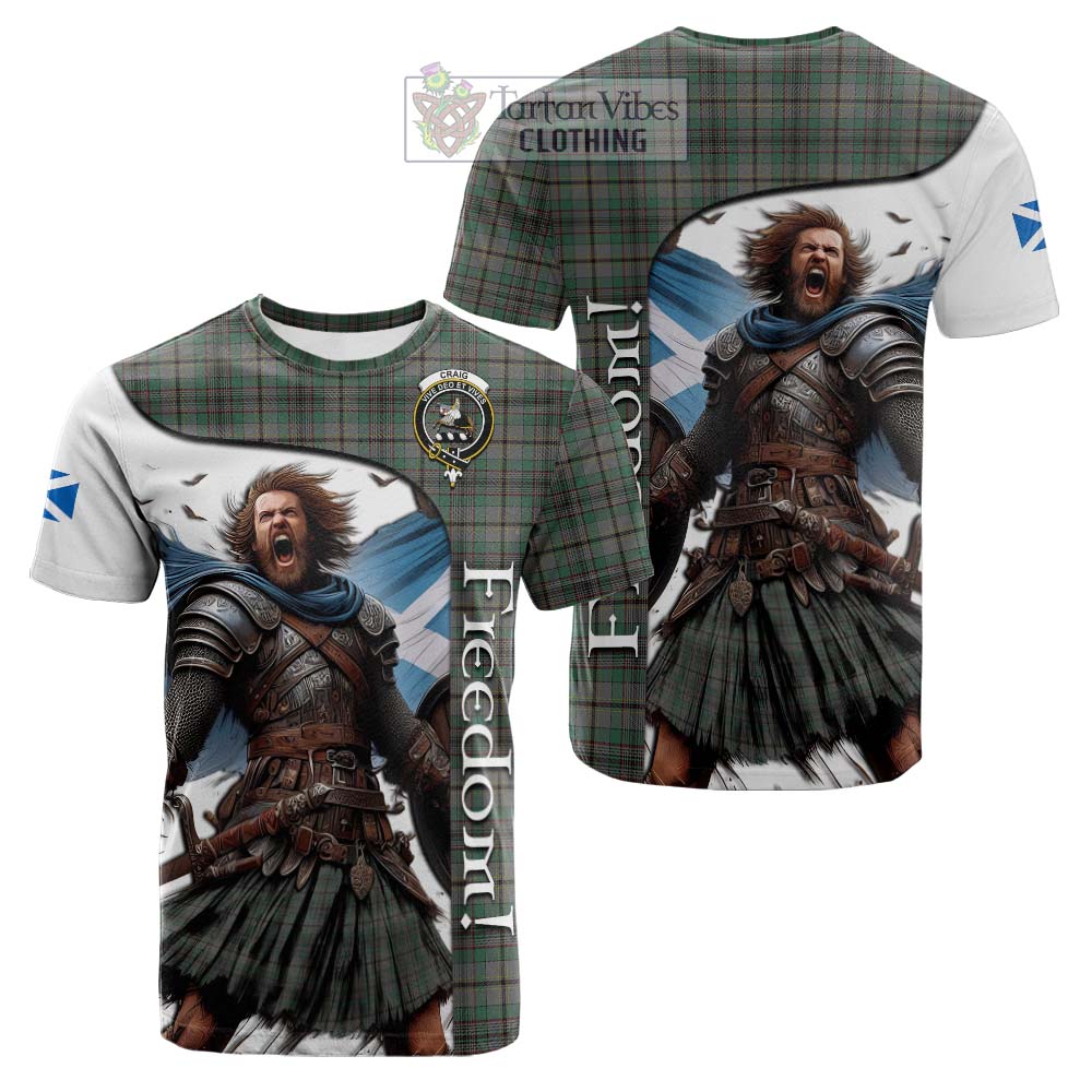 Tartan Vibes Clothing Craig Crest Tartan Cotton T-shirt Inspired by the Freedom of Scottish Warrior