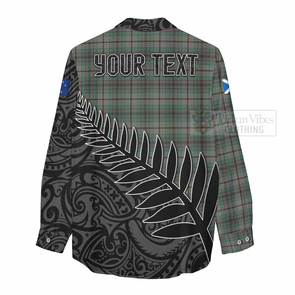 Tartan Vibes Clothing Craig Crest Tartan Women's Casual Shirt with New Zealand Silver Fern Half Style