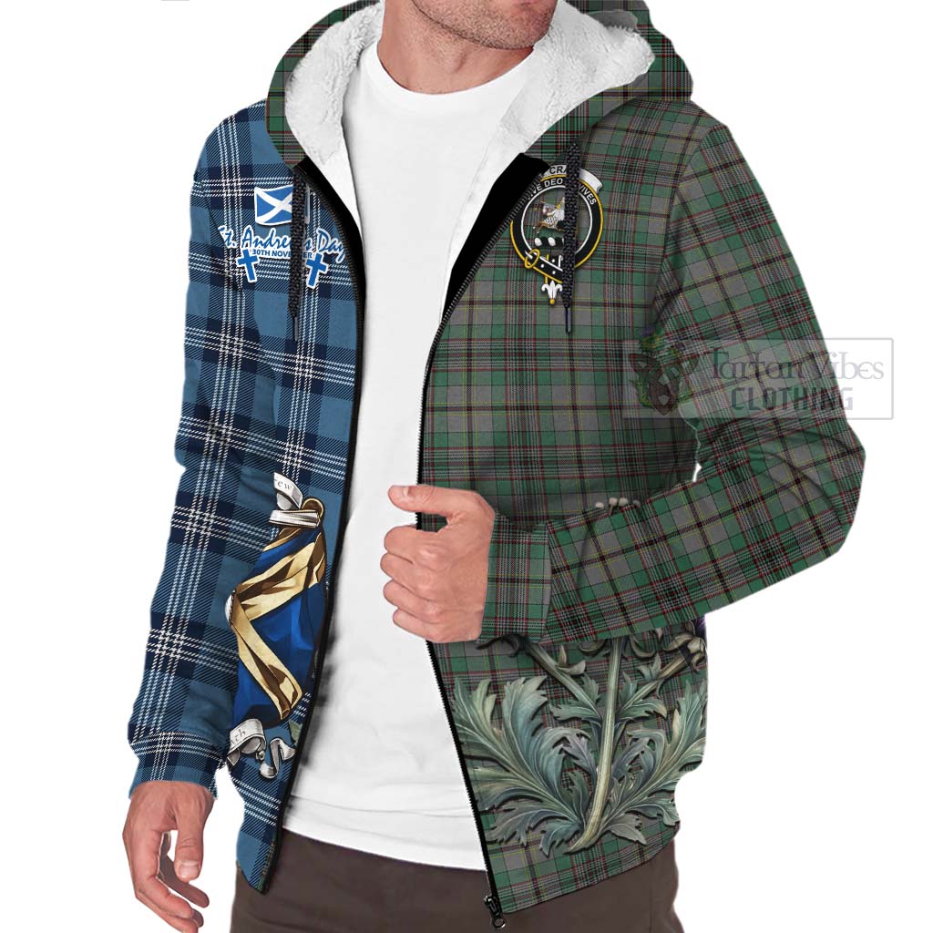 Tartan Vibes Clothing Craig Tartan Sherpa Hoodie Happy St. Andrew's Day Half Tartan Style