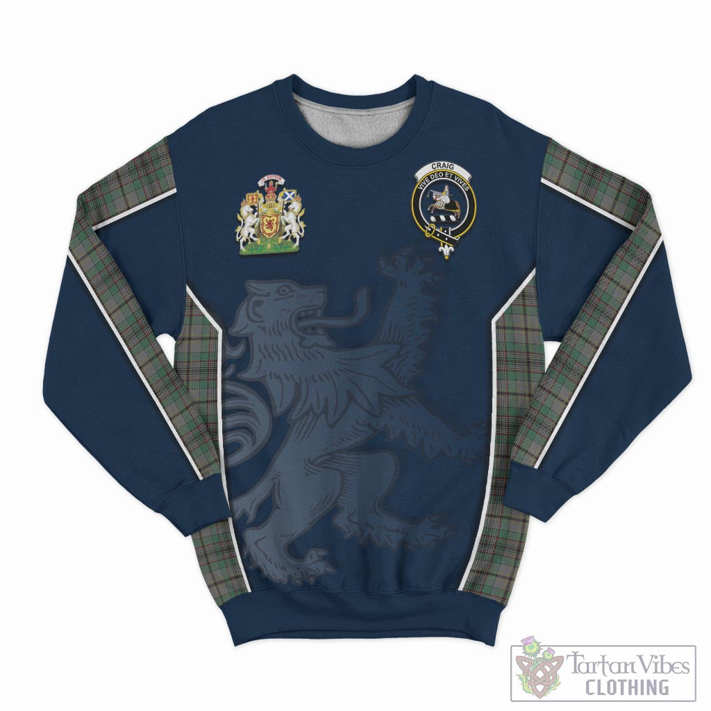 Tartan Vibes Clothing Craig Tartan Sweater with Family Crest and Lion Rampant Vibes Sport Style