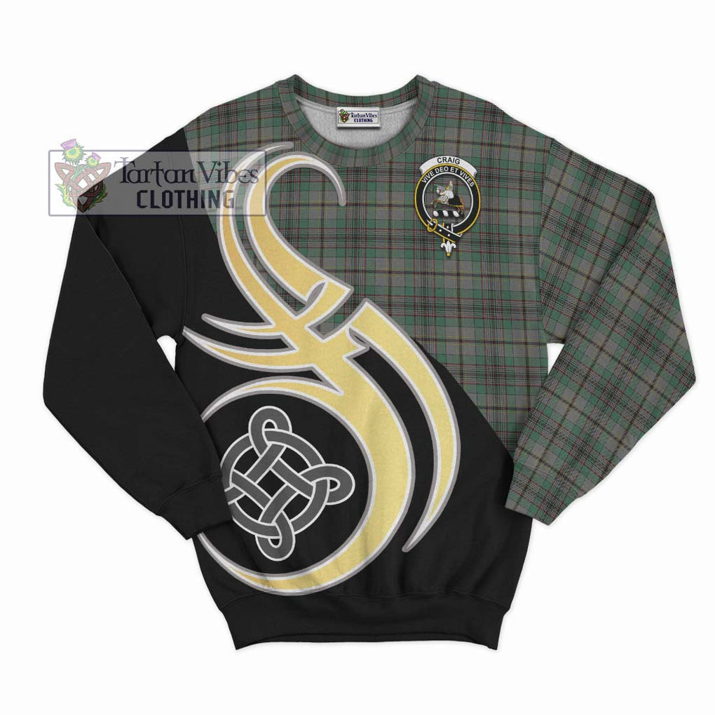 Craig Tartan Sweatshirt with Family Crest and Celtic Symbol Style - Tartan Vibes Clothing