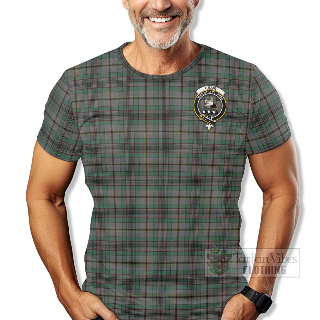 Tartan Vibes Clothing Craig Tartan T-Shirt with Family Crest Celtic Skull Style