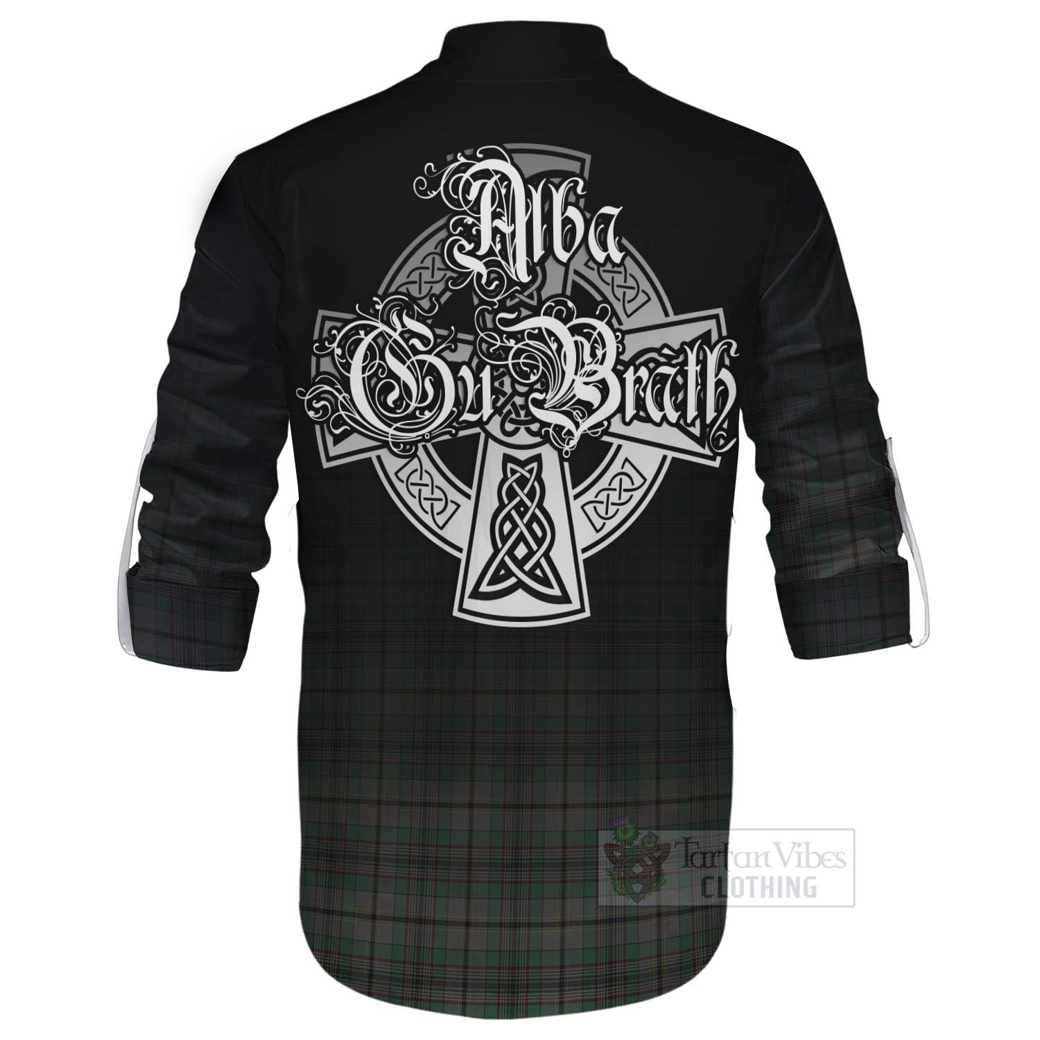 Tartan Vibes Clothing Craig Tartan Ghillie Kilt Shirt Featuring Alba Gu Brath Family Crest Celtic Inspired