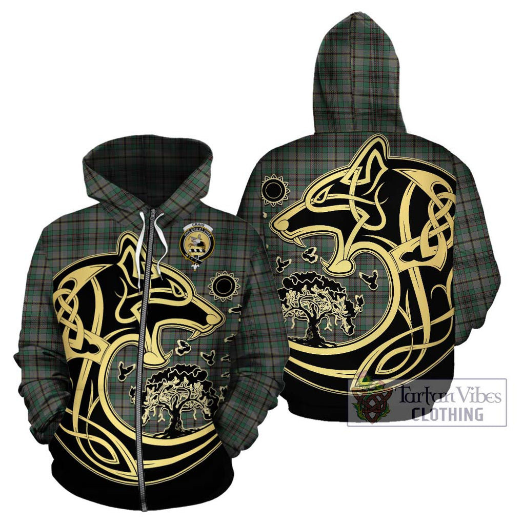 Craig Tartan Hoodie with Family Crest Celtic Wolf Style - Tartan Vibes Clothing