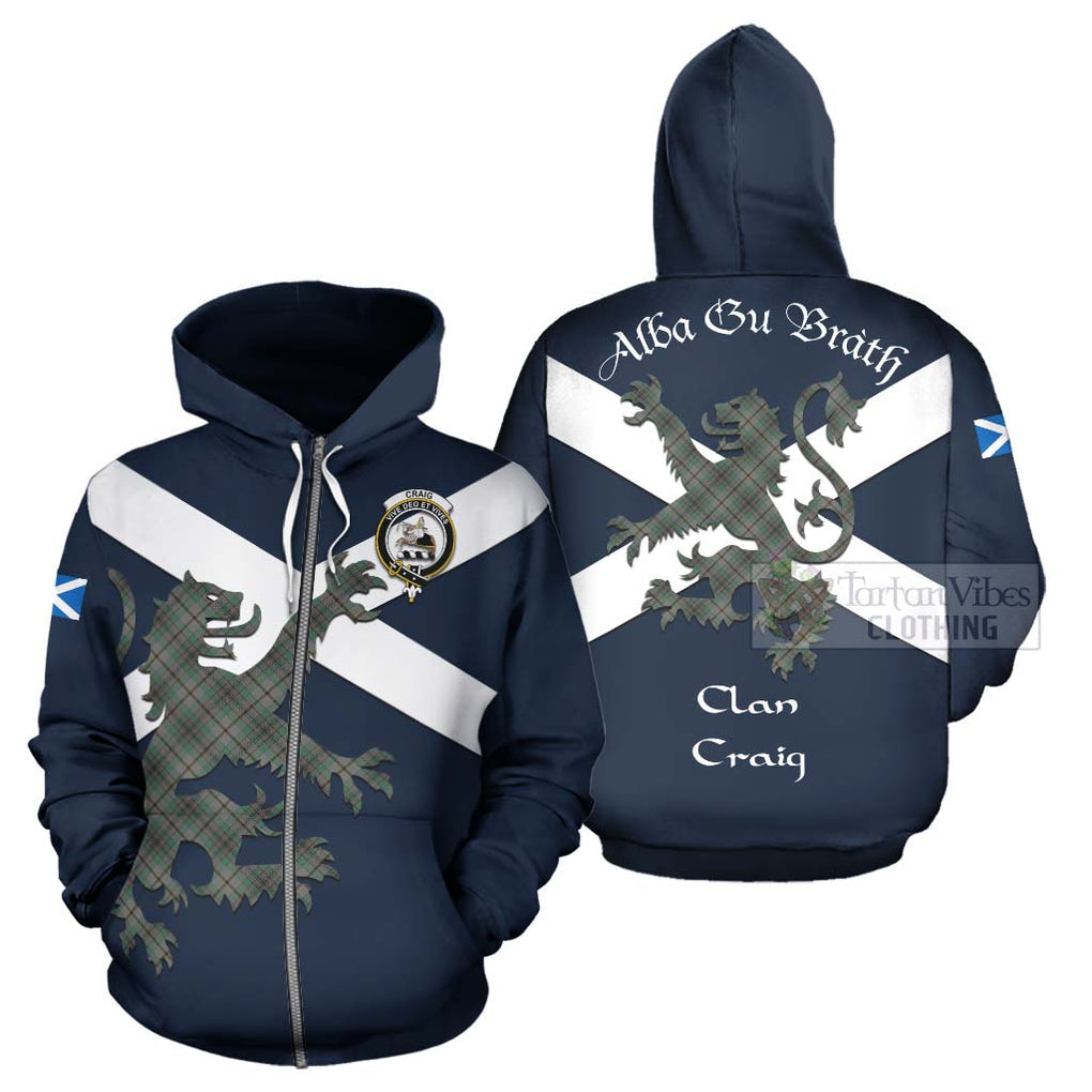 Tartan Vibes Clothing Craig Tartan Lion Rampant Hoodie – Proudly Display Your Heritage with Alba Gu Brath and Clan Name