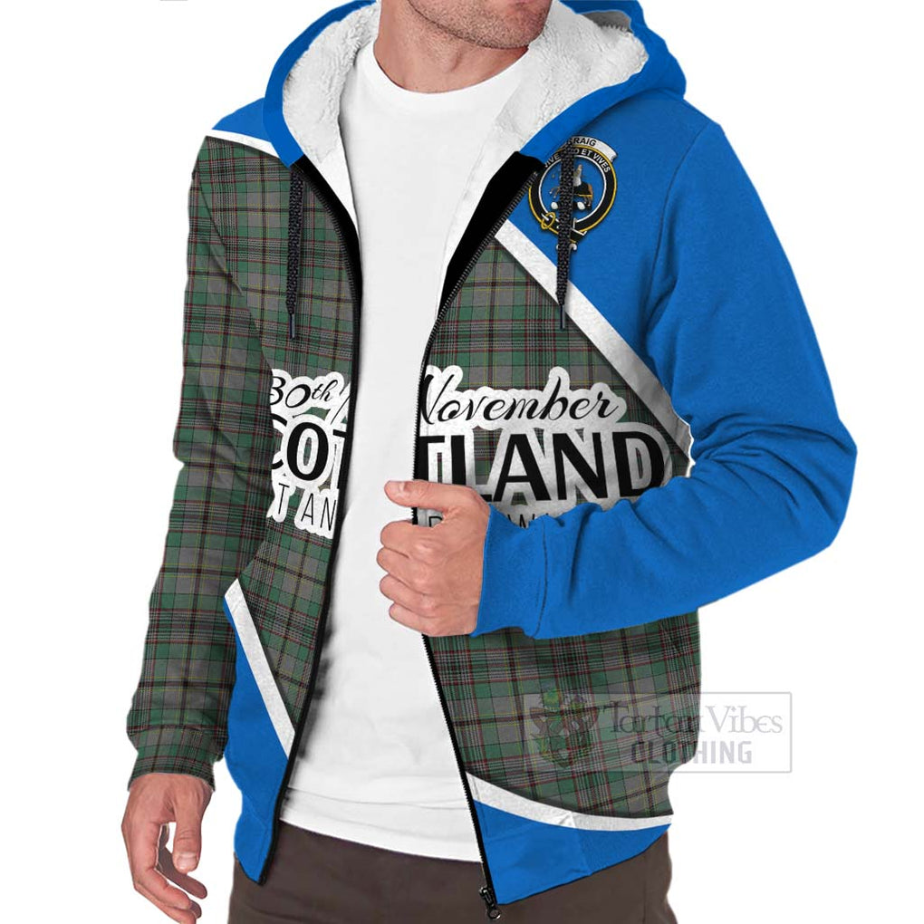 Tartan Vibes Clothing Craig Family Crest Tartan Sherpa Hoodie Celebrate Saint Andrew's Day in Style