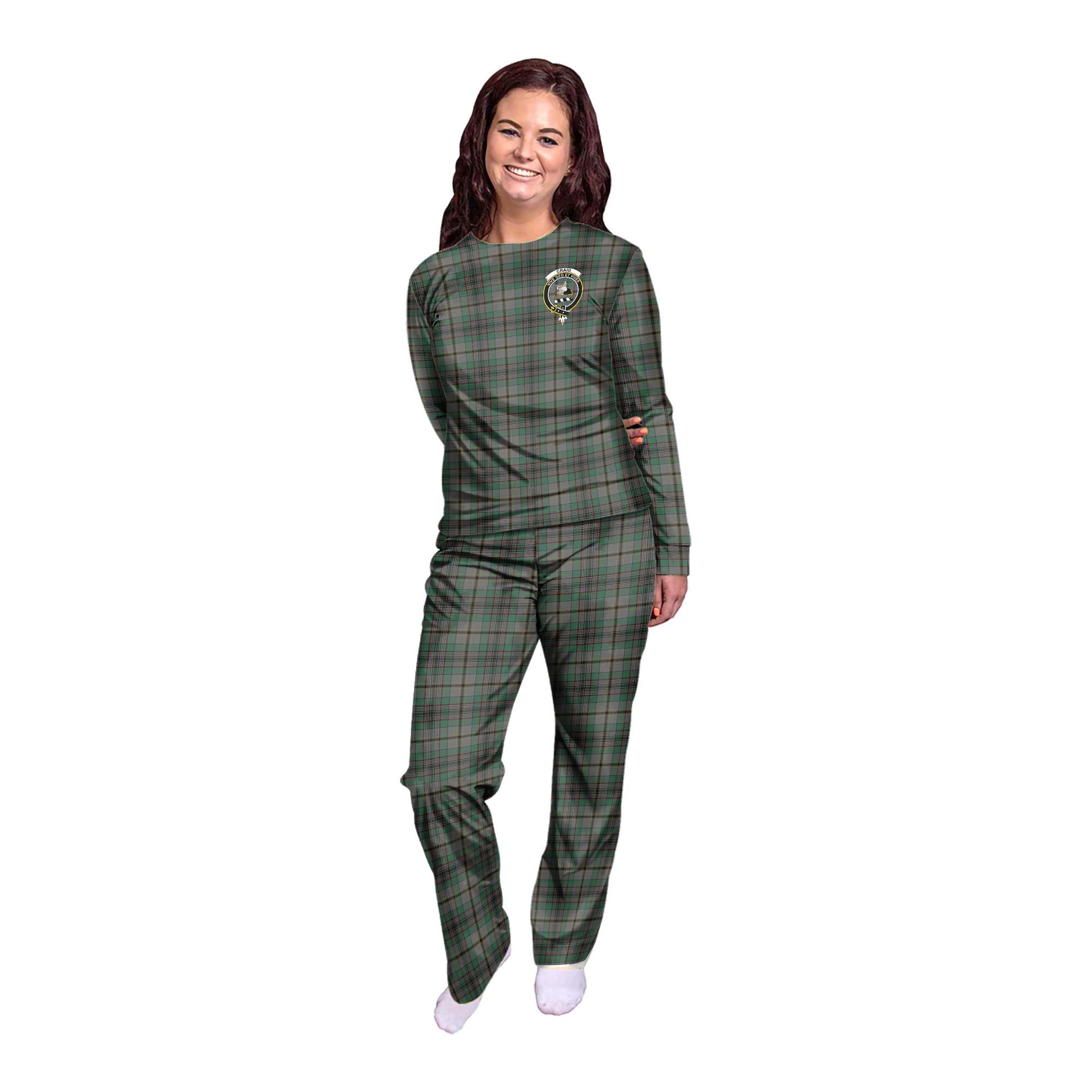 Craig Tartan Pajamas Family Set with Family Crest - Tartan Vibes Clothing