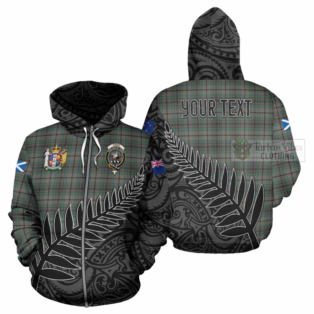 Tartan Vibes Clothing Craig Crest Tartan Hoodie with New Zealand Silver Fern Half Style