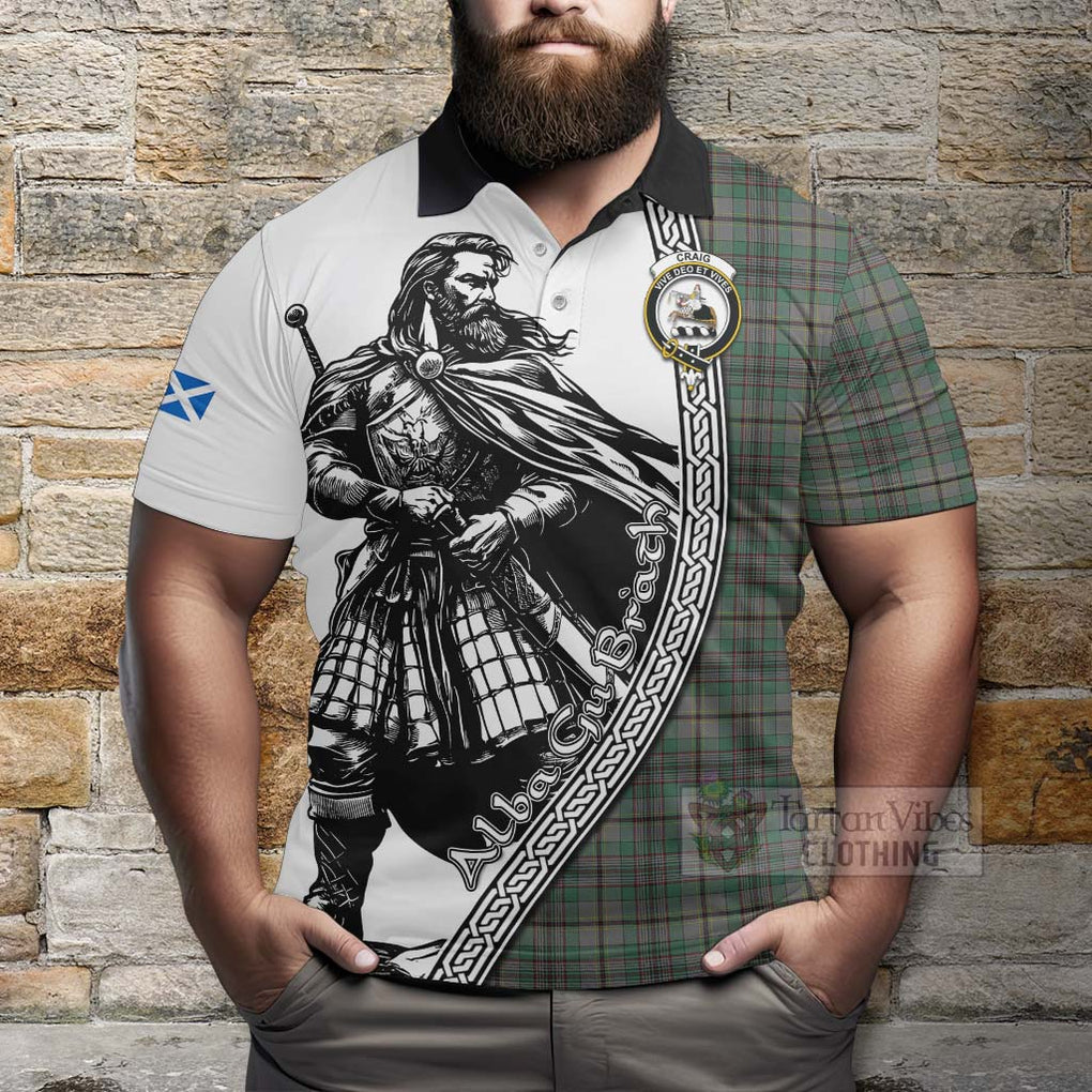 Tartan Vibes Clothing Craig Tartan Clan Crest Polo Shirt with Highlander Warrior Celtic Style