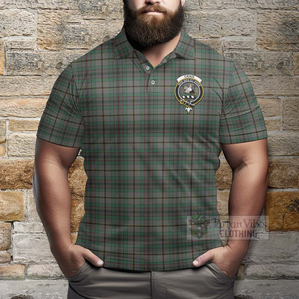 Tartan Vibes Clothing Craig Tartan Polo Shirt with Family Crest and Bearded Skull Holding Bottles of Whiskey