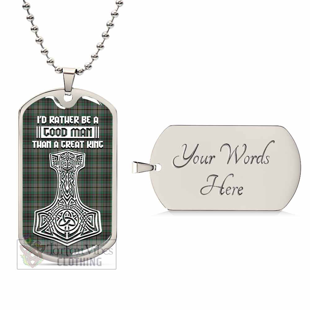 Tartan Vibes Clothing Craig Tartan Dog Tag Necklace Viking Mjolnir Style