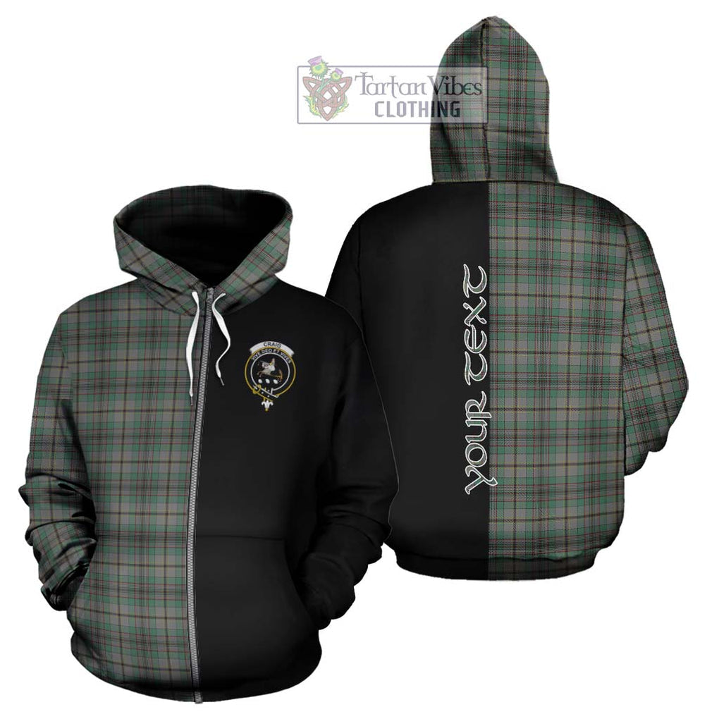 Craig Tartan Hoodie with Family Crest and Half Of Me Style - Tartanvibesclothing Shop