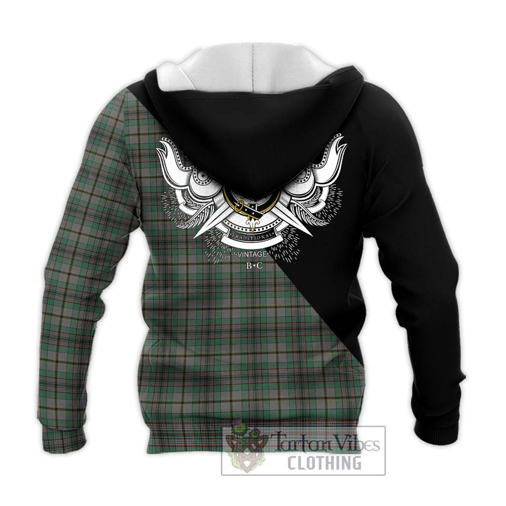 Craig Tartan Knitted Hoodie with Family Crest and Military Logo Style - Tartanvibesclothing Shop