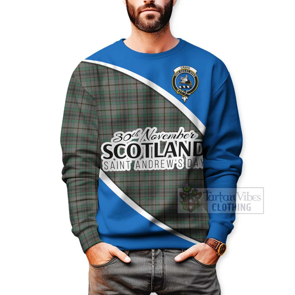 Tartan Vibes Clothing Craig Family Crest Tartan Sweatshirt Celebrate Saint Andrew's Day in Style