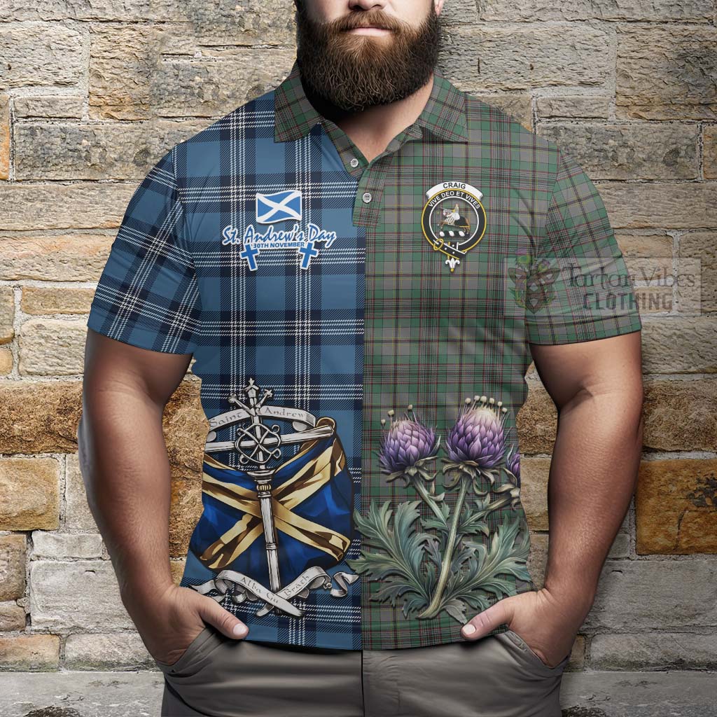 Tartan Vibes Clothing Craig Tartan Polo Shirt Happy St. Andrew's Day Half Tartan Style