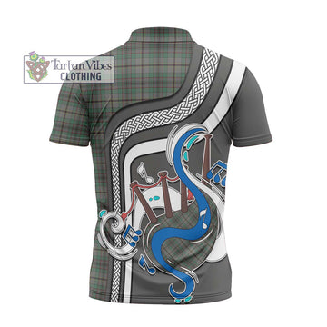 Craig Tartan Zipper Polo Shirt with Epic Bagpipe Style